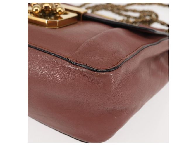 Chloé Chloe Chain Elsie Schultertasche aus Leder Rosa Gold Auth BA6595 - Ansicht 11