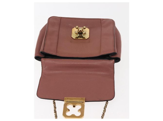 Chloé Chloe Chain Elsie Schultertasche aus Leder Rosa Gold Auth BA6595 - Ansicht 15
