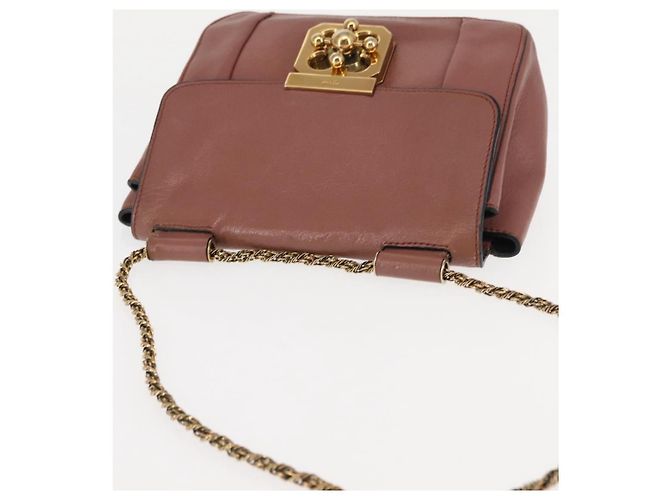 Chloé Chloe Chain Elsie Schultertasche aus Leder Rosa Gold Auth BA6595 - Ansicht 6