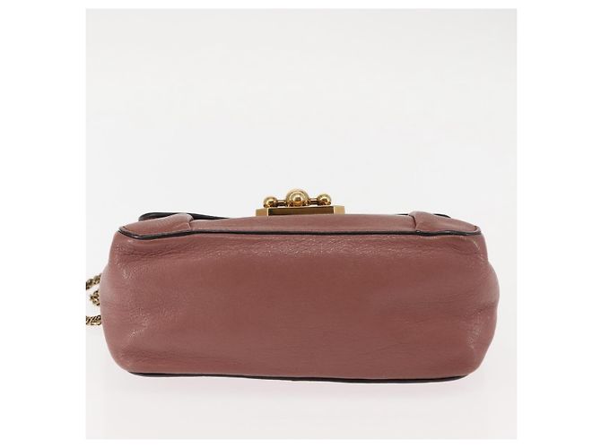 Chloé Chloe Chain Elsie Schultertasche aus Leder Rosa Gold Auth BA6595 - Ansicht 9
