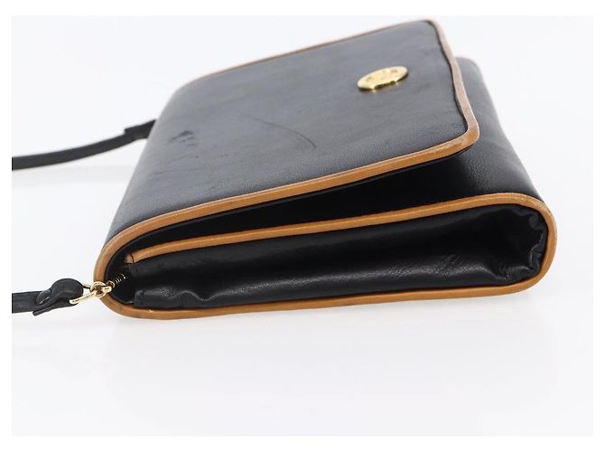 Céline CELINE Schultertasche aus Leder Schwarz Gold Auth ep11037 Golden - Ansicht 4