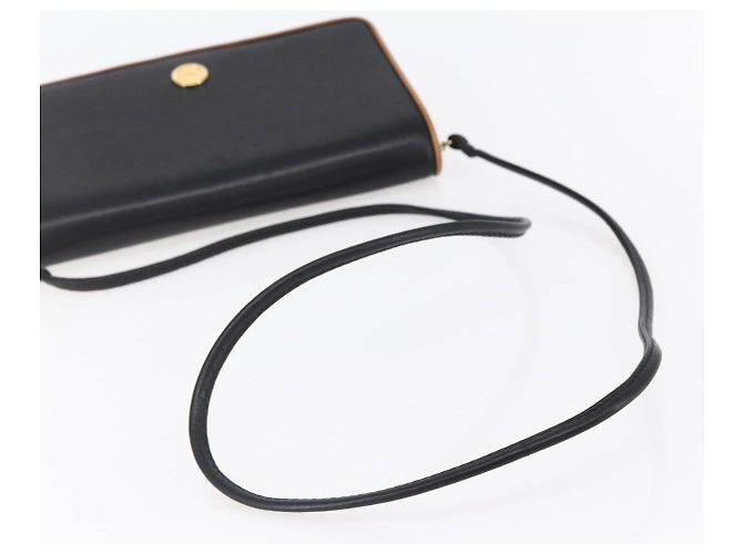 Céline CELINE Schultertasche aus Leder Schwarz Gold Auth ep11037 Golden - Ansicht 7