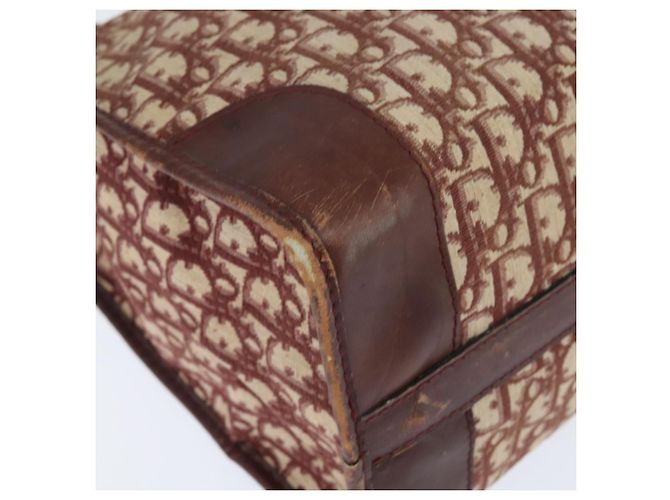 Borsa Boston in tela Trotter Christian Dior Rossa Argento Auth 150750 - vista 10