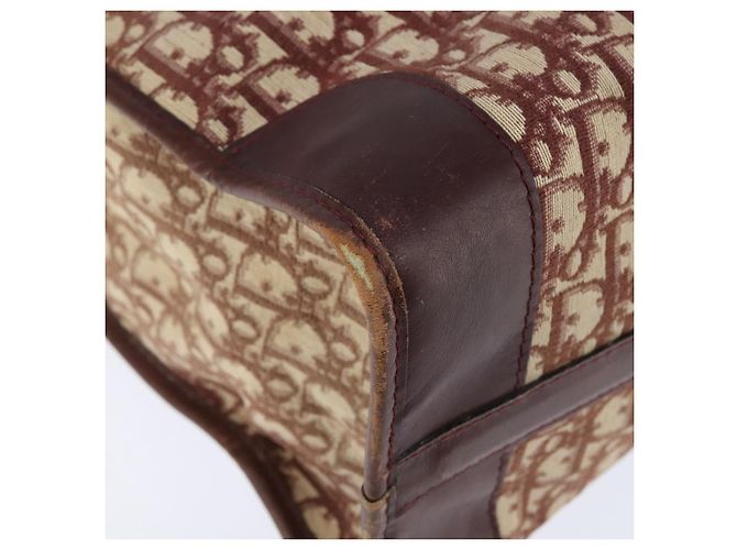 Borsa Boston in tela Trotter Christian Dior Rossa Argento Auth 150750 - vista 12