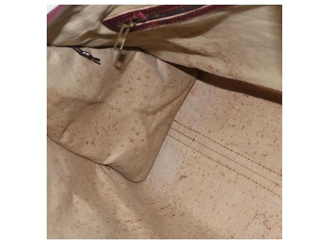 Borsa Boston in tela Trotter Christian Dior Rossa Argento Auth 150750 - vista 16