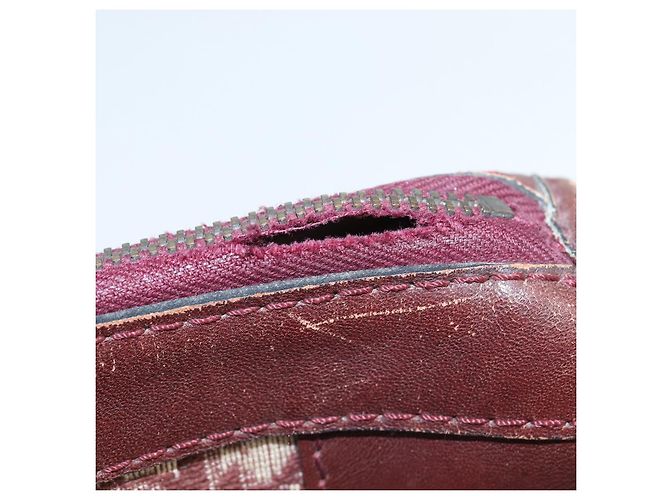 Borsa Boston in tela Trotter Christian Dior Rossa Argento Auth 150750 - vista 18