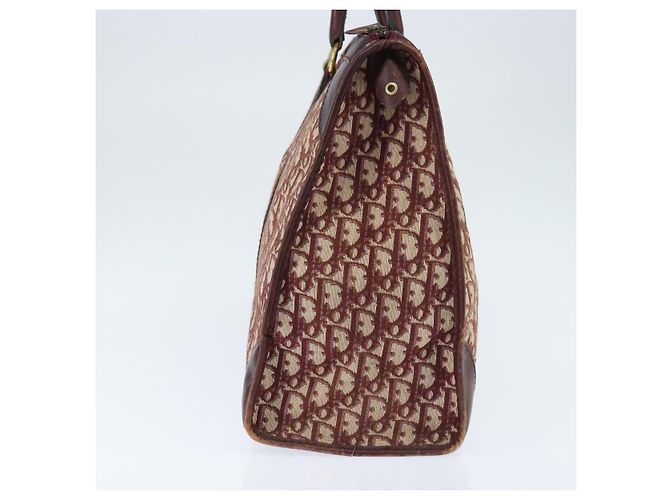 Borsa Boston in tela Trotter Christian Dior Rossa Argento Auth 150750 - vista 4