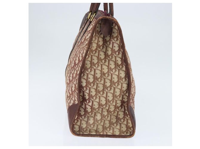 Borsa Boston in tela Trotter Christian Dior Rossa Argento Auth 150750 - vista 5