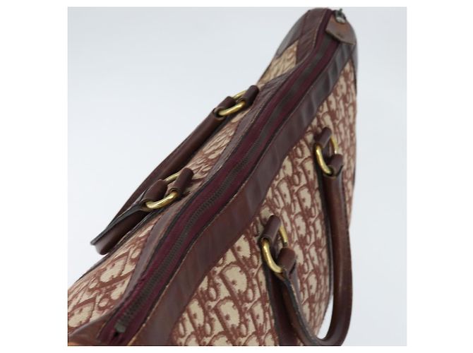 Borsa Boston in tela Trotter Christian Dior Rossa Argento Auth 150750 - vista 6