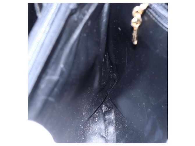 Borsa Tote Gancini in pelle nera e oro Salvatore Ferragamo Auth 149270 Nero D'oro - vista 19