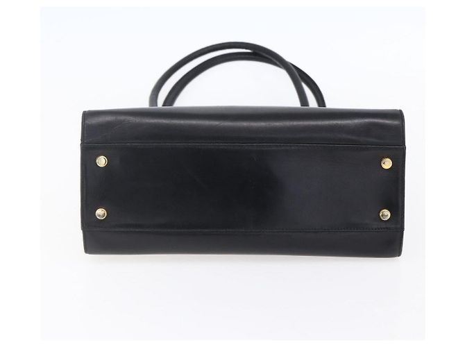Borsa Tote Gancini in pelle nera e oro Salvatore Ferragamo Auth 149270 Nero D'oro - vista 9