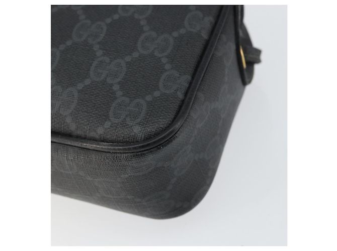 Gucci Borsa a Spalla GG Supreme PVC Nero Oro 116 02 607 Auth 147775 D'oro - vista 10