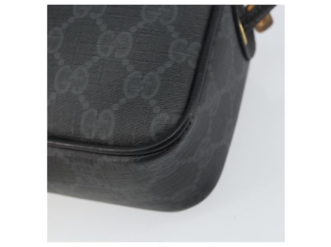 Gucci Borsa a Spalla GG Supreme PVC Nero Oro 116 02 607 Auth 147775 D'oro - vista 12
