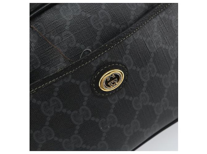 Gucci Borsa a Spalla GG Supreme PVC Nero Oro 116 02 607 Auth 147775 D'oro - vista 14