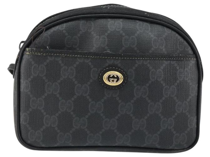 Gucci Borsa a Spalla GG Supreme PVC Nero Oro 116 02 607 Auth 147775 D'oro - vista 2
