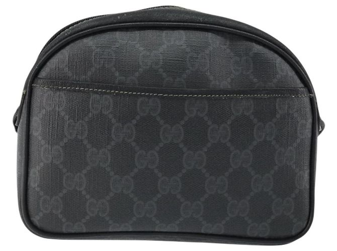 Gucci Borsa a Spalla GG Supreme PVC Nero Oro 116 02 607 Auth 147775 D'oro - vista 3