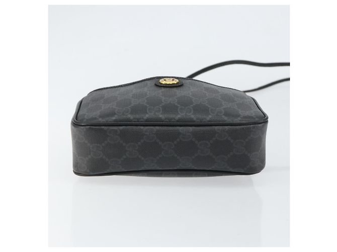Gucci Borsa a Spalla GG Supreme PVC Nero Oro 116 02 607 Auth 147775 D'oro - vista 9