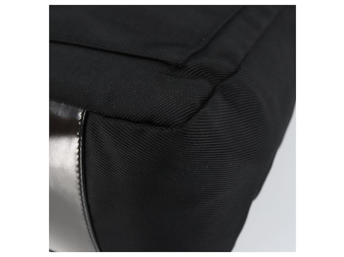 Bamboo Borsa a mano GUCCI in nylon e pelle nera argento 000 2404 0509 Auth ep11486 Nero - Ansicht 10