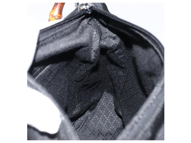 Bamboo Borsa a mano GUCCI in nylon e pelle nera argento 000 2404 0509 Auth ep11486 Nero - Ansicht 17