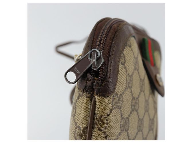 Borsa Gucci GG Supreme Web Sherry Line PVC Beige Oro 904 02 047 Auth bs30496 D'oro - vista 16