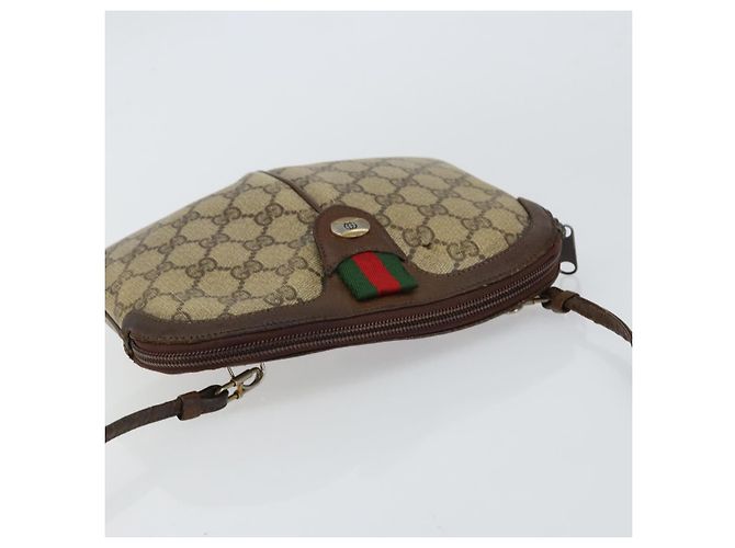 Borsa Gucci GG Supreme Web Sherry Line PVC Beige Oro 904 02 047 Auth bs30496 D'oro - vista 6