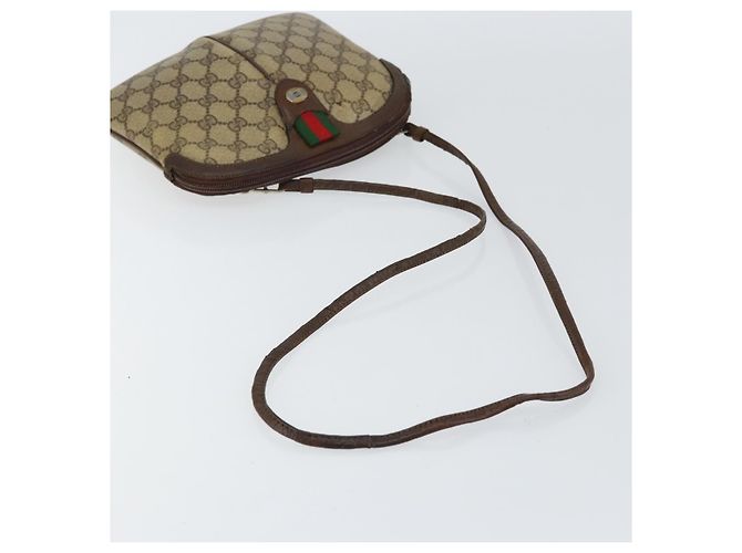Borsa Gucci GG Supreme Web Sherry Line PVC Beige Oro 904 02 047 Auth bs30496 D'oro - vista 7