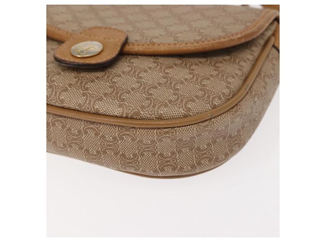 Céline Borsa a Spalla in Tela Macadam CELINE PVC Beige Oro Auth 148186 D'oro - vista 14