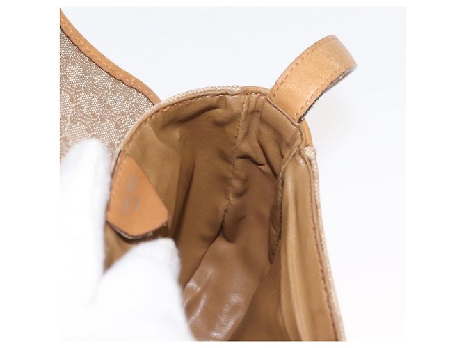 Céline Borsa a Spalla in Tela Macadam CELINE PVC Beige Oro Auth 148186 D'oro - vista 19