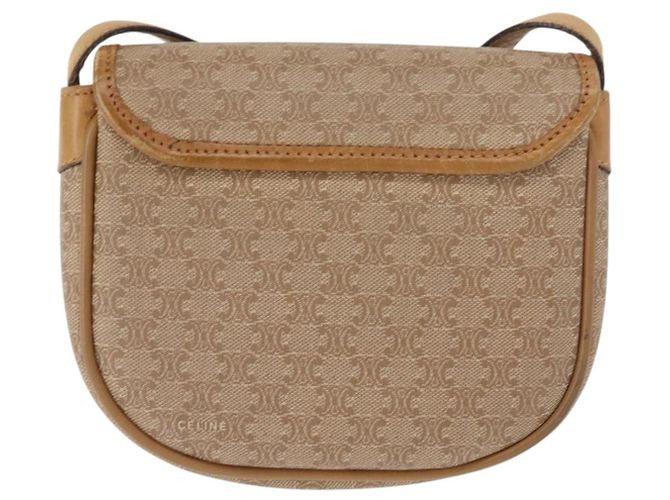 Céline Borsa a Spalla in Tela Macadam CELINE PVC Beige Oro Auth 148186 D'oro - vista 2