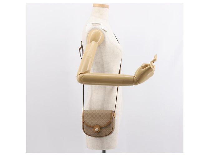 Céline Borsa a Spalla in Tela Macadam CELINE PVC Beige Oro Auth 148186 D'oro - vista 21