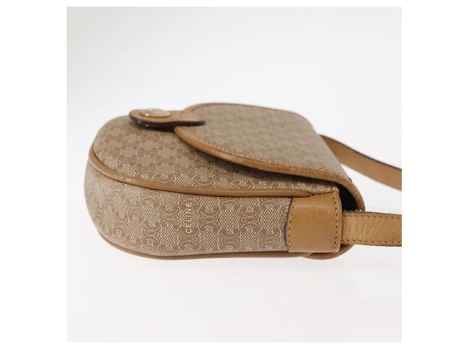 Céline Borsa a Spalla in Tela Macadam CELINE PVC Beige Oro Auth 148186 D'oro - vista 3