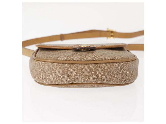 Céline Borsa a Spalla in Tela Macadam CELINE PVC Beige Oro Auth 148186 D'oro - vista 5