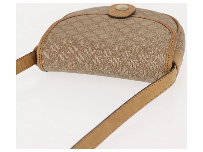Céline Borsa a Spalla in Tela Macadam CELINE PVC Beige Oro Auth 148186 D'oro - vista 6