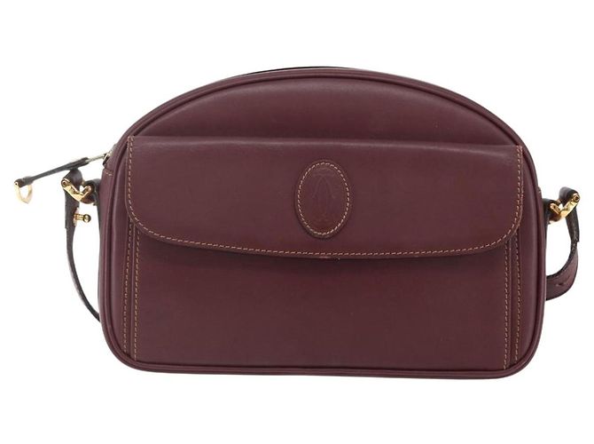 Cartier Borsa a spalla Must Line in pelle Bordeaux Auth BA6813 Bordò - vista 2