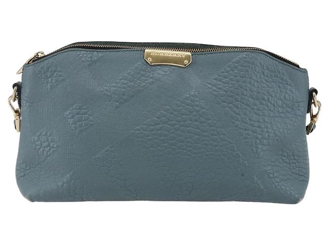 Borsa a Spalla in Pelle Blu Auth BA6891 di BURBERRY - vista 2