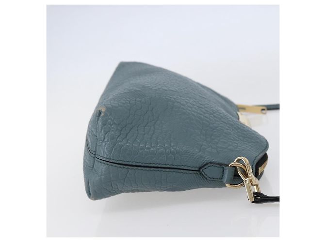 Borsa a Spalla in Pelle Blu Auth BA6891 di BURBERRY - vista 5