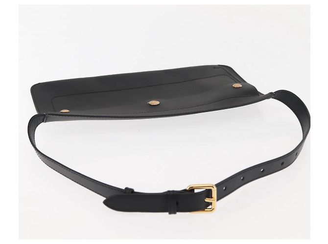 Borsa a vita in pelle nera e oro Auth bs29795 di BURBERRY Nero D'oro - vista 6
