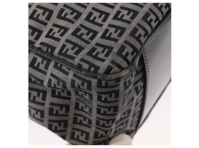 FENDI Zucchino Canvas Tote Bag Navy Gold Auth ep11139 Golden Navy blue - view 16