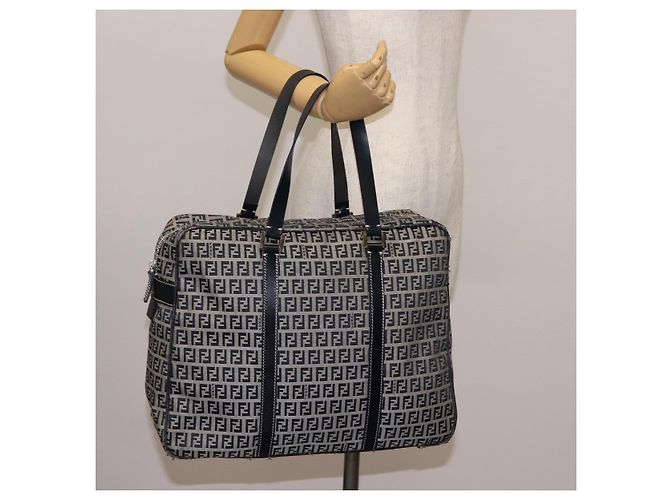 FENDI Zucchino Canvas Tote Bag Navy Gold Auth ep11139 Golden Navy blue - view 22