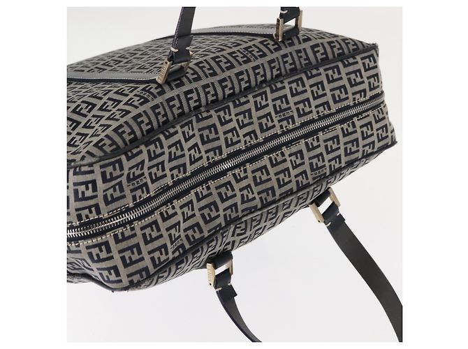FENDI Zucchino Canvas Tote Bag Navy Gold Auth ep11139 Golden Navy blue - view 6