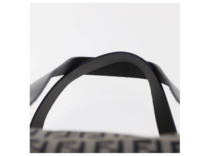 FENDI Zucchino Canvas Tote Bag Navy Gold Auth ep11139 Golden Navy blue - view 8