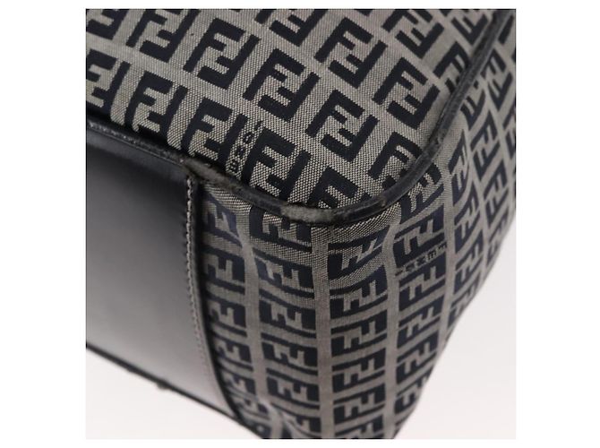 FENDI Zucchino Canvas Tote Bag Navy Gold Auth ep11139 Golden Navy blue - view 9