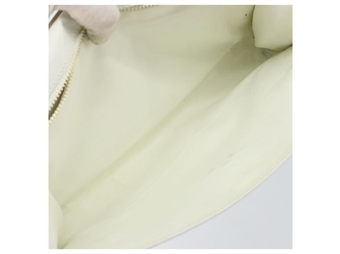 Céline Borsa a Spalla in Pelle Bianca Argento Auth 142865 Bianco - vista 11