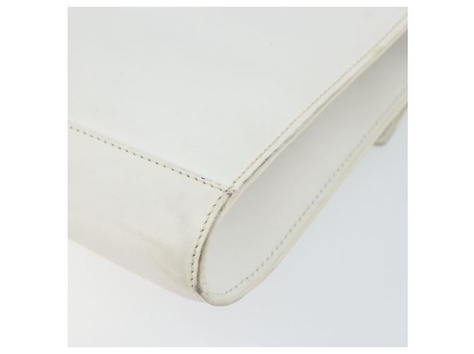 Céline Borsa a Spalla in Pelle Bianca Argento Auth 142865 Bianco - vista 15