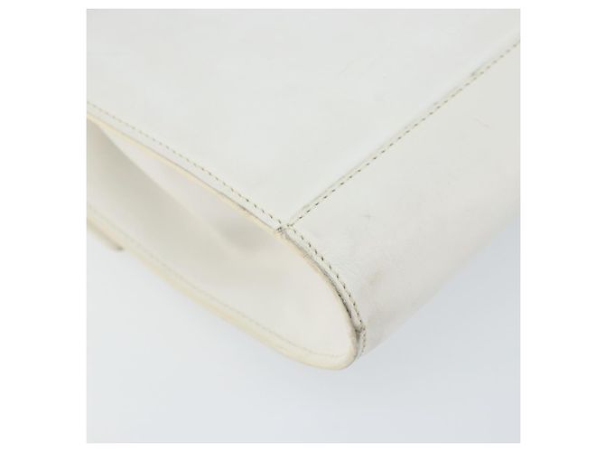 Céline Borsa a Spalla in Pelle Bianca Argento Auth 142865 Bianco - vista 16