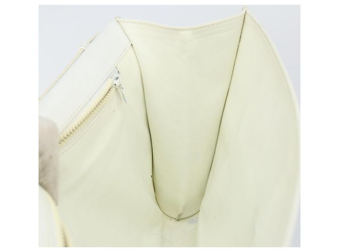 Céline Borsa a Spalla in Pelle Bianca Argento Auth 142865 Bianco - vista 19