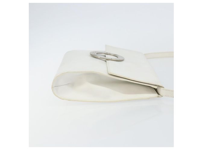 Céline Borsa a Spalla in Pelle Bianca Argento Auth 142865 Bianco - vista 3