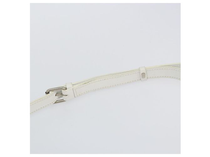 Céline Borsa a Spalla in Pelle Bianca Argento Auth 142865 Bianco - vista 8