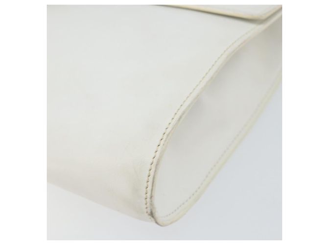 Céline Borsa a Spalla in Pelle Bianca Argento Auth 142865 Bianco - vista 9