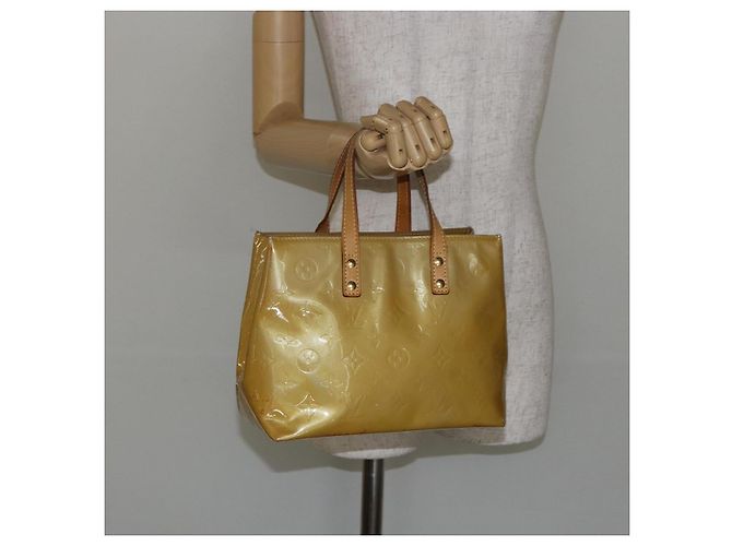 LOUIS VUITTON Borsa a Mano Monogram Vernis Reade PM Beige M91334 LV Auth 142873 - vista 22